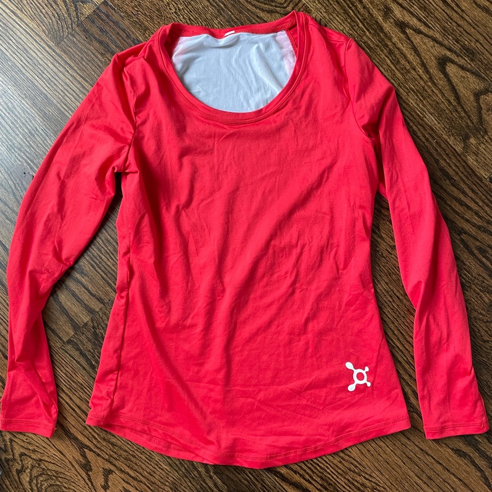 Orangetheory Fitness / OTF Mesh Panel Red Long Sleeve Performance T Shirt